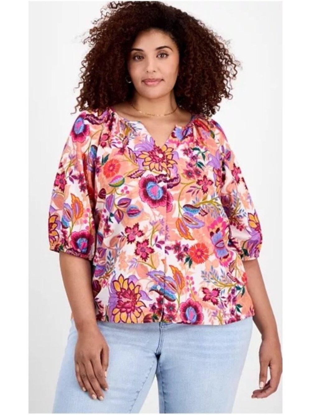 Liverpool Los Angeles Women’s Plus Size 3X Short Sleeve Button Up Woven Top NEW